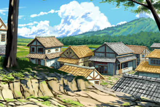 draw a beautiful scenery illustration for you