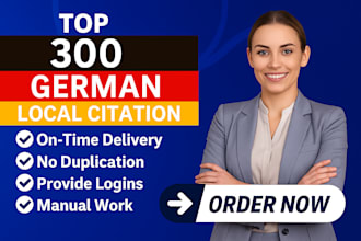 do 300 german local citations directory submissions for local business SEO