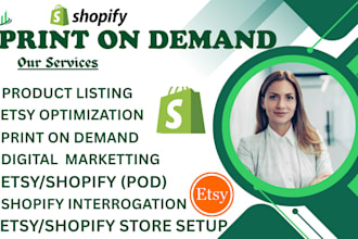 do etsy print on demand,  etsy store setup, shopify print on demand, shopify pod