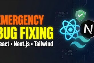 fix react js, next js bugs and html css issues in 2 hours