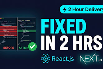 fix react js, next js bugs and html css issues in 2 hours