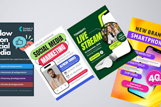 design social media flyers, banners, and covers for instagram and facebook