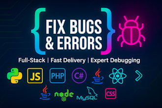 fix errors and debug your code in python, javascript, PHP, or any language