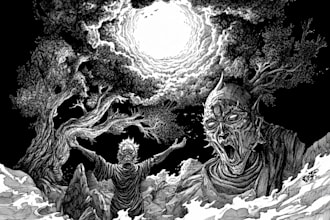 do a black and white engraving style illustration