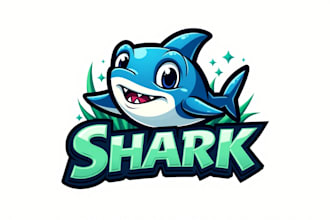do creative shark mascot logo in 2 days