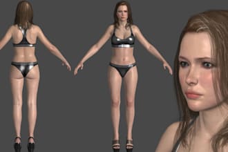 do metahuman character, ue5 arkit rig, 3d realistic nsfw, 2d image to 3d model
