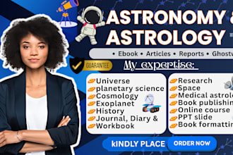 research ghostwrite astronomy astrophysics cosmology spirituality video courses