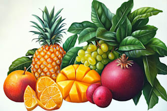 draw realistic plants, vegetables, fruits