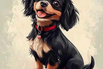 draw a pet portrait illustration