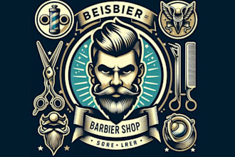 design high quality barber shop salon logo design with fastest delivery