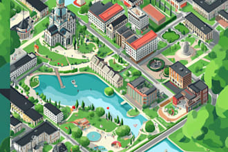 draw a unique vector or isometric map