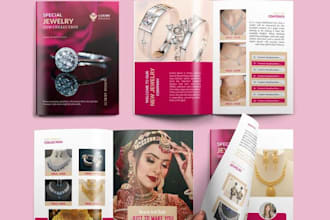 design jewelry sales product catalog booklet, fashion beauty marketing lookbook