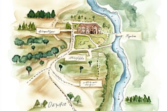 create a watercolor map for your wedding invitation