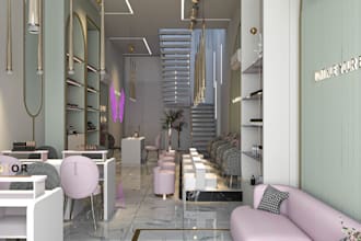 craft 3d interior spa,beauty salon,makeup studio,hail,nail salon,showroom render