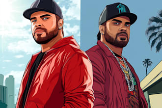 draw gta style vector cartoon portrait from your photo