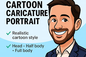 turn your photo into a custom cartoon caricature and avatar portrait