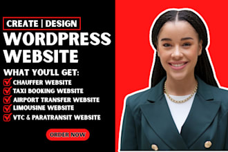 design chauffeur website, limousine, vtc, paratransit, taxi booking website