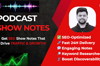 write SEO podcast show notes that boost reach and rankings