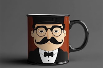 create anime coffee mug design and cup design