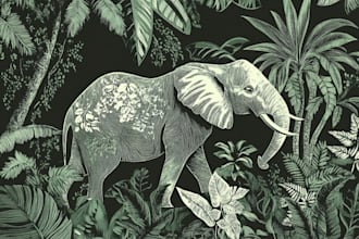 illustrate botanical and animal linocut illustration