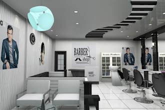 renovate 3d interior beauty salon,3d spa,barbershop,nail hair salon,boutique,VR