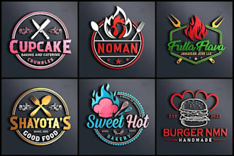 do modern restaurant, pizza, bbq, food logo, food truck design
