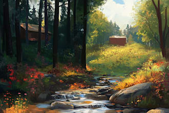 paint a realistic digital landscape, oil painting, art