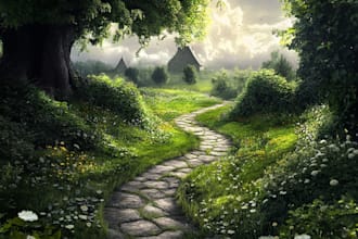 create a amazing environment background art and fantasy