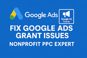 fix bug, and audit google ads grant for nonprofit, ppc campaign