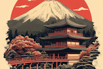 create a custom japanese style t shirt design, anime