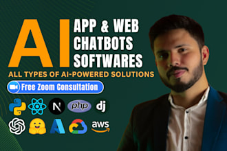 develop ai saas, ai mobile apps, ai web apps, ai chatbots, and ai softwares
