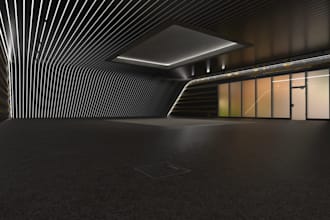 do a 3d car showroom rendering interior design 3d modelling
