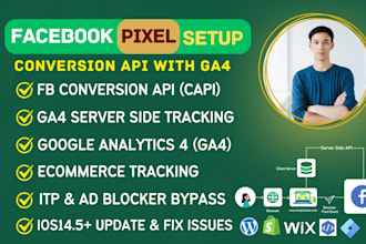fix, setup facebook pixel, server side tracking, meta conversion API by ga4, GTM