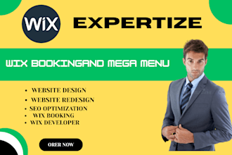 set up wix booking calendar, wix form mega menu, wix survey