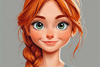 do funny cartoon character, caricature, logo, portrait