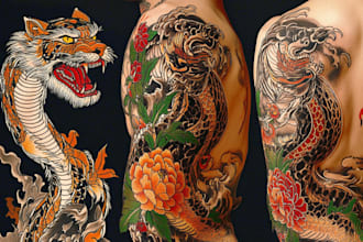 make your custom and professional japanese tattoo design