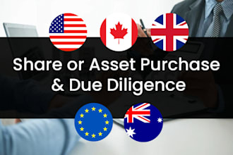 draft an asset or share purchase agreement and do due diligence