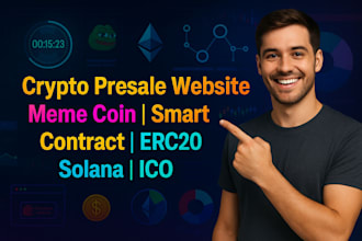create crypto presale website, meme coin landing page, solana bep20 erc20 token