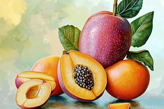 draw realistic plants, vegetables, fruits