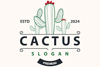 do professional cactus, plant, nature,succulent  logo