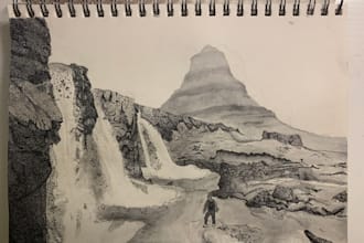 artwork with stippling, charcoal, pencil, or ink wash