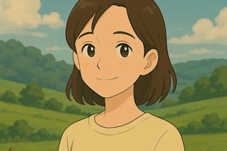 create a dreamy anime style cartoon portrait using ai tools