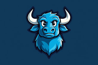 do awesome bull mascot logo design