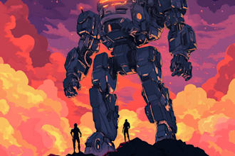 draw awesome gundam, mecha, robot fanart for you