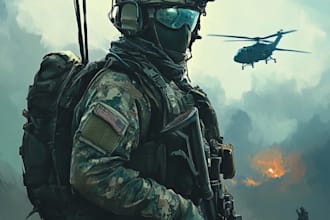 draw military characters or military related illustrations