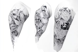 create sleeve tattoo design in geometric style