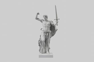 digital sculpt ancient medieval 3d statue,greek classical sculptures,stl 3dprint