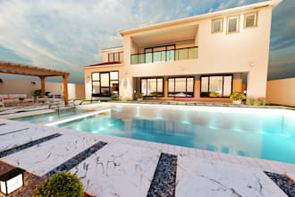 design front yard garden backyard patio pool renovations 3ds landscape rendering