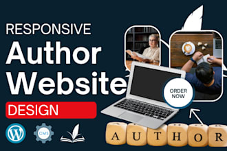 design responsive book author website, author website, book website, book author