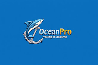 do awesome shark and anchor mascot logo design